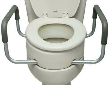 Raised Toilet Seat with Arms, Elongated